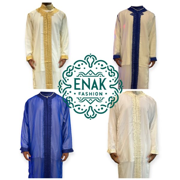 Luxury Moroccan 3-Piece Men Kaftan - Closed-Front