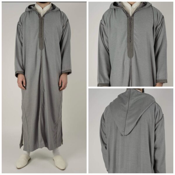 New Moroccan Men Djellaba (Gray) - Hooded
