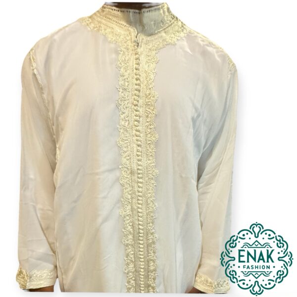 Luxury Moroccan 3-Piece Men Kaftan - Closed-Front - Image 5