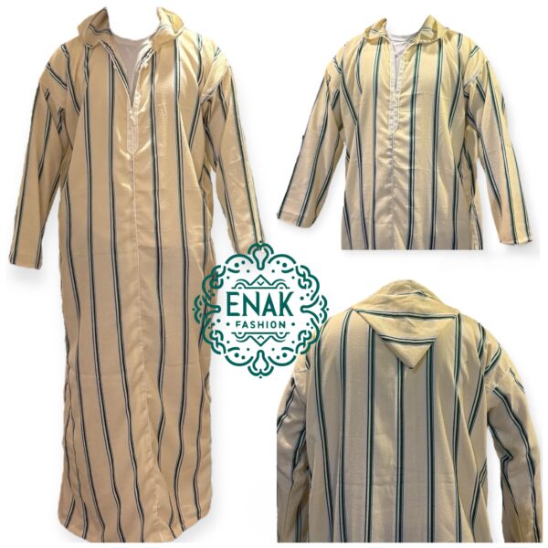 Moroccan Authentic Djellaba (Yellow-Green)- Hooded