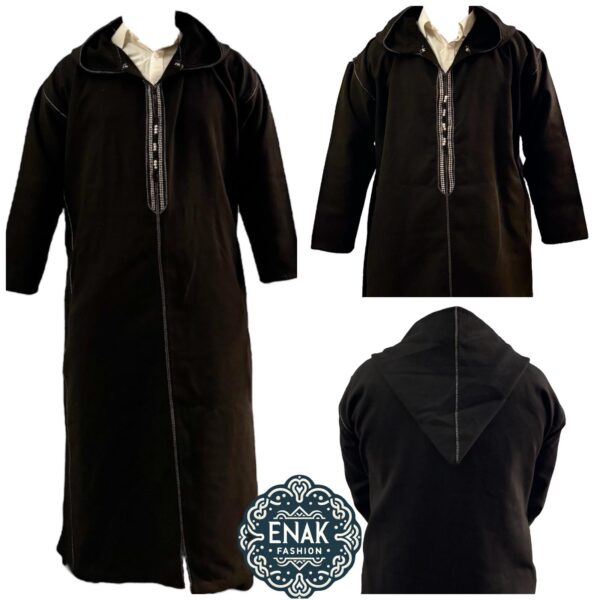 Authentic Moroccan Wool MEN Djellaba (Hooded) - Image 6