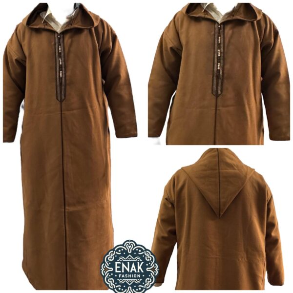 Authentic Moroccan Wool MEN Djellaba (Hooded) - Image 5