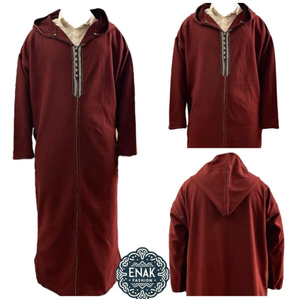 Authentic Moroccan Wool MEN Djellaba (Hooded) - Image 4