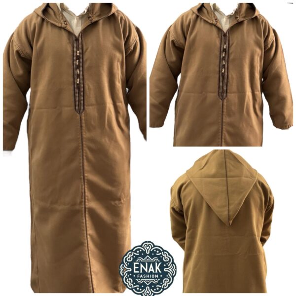 Authentic Moroccan Wool MEN Djellaba (Hooded) - Image 3