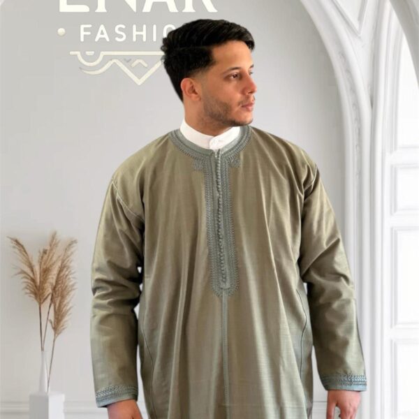 Luxurious Moroccan Gandoura (long-sleeve) non-hooded