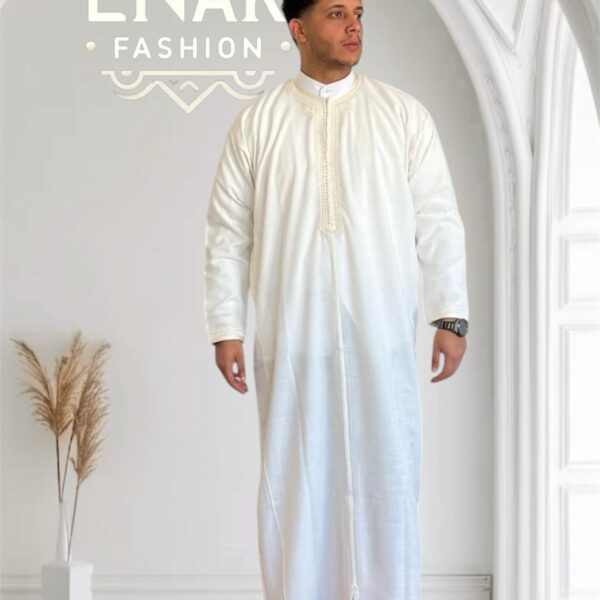 Luxurious Moroccan Gandoura (long-sleeve) non-hooded