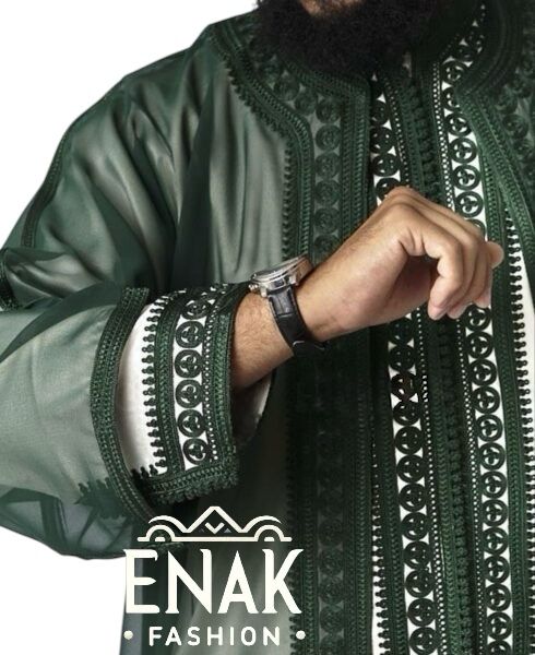Luxury Moroccan Men 3-Piece Kaftan - Open-Front
